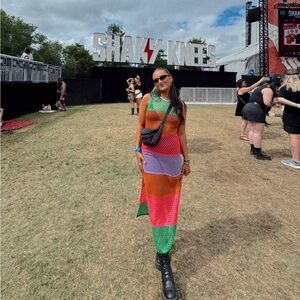 Crochet knitted dress